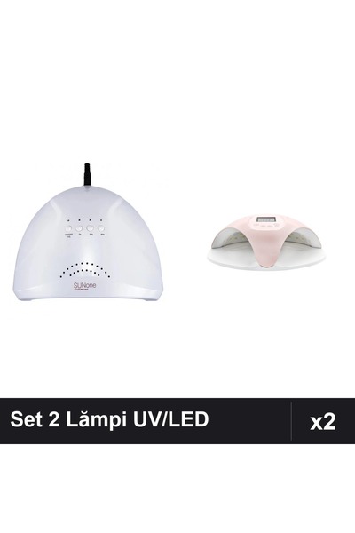 NAİLS Set 2 Lămpi UV/LED Profesionale 48W cu Ventilator și Ecran Digital pent...