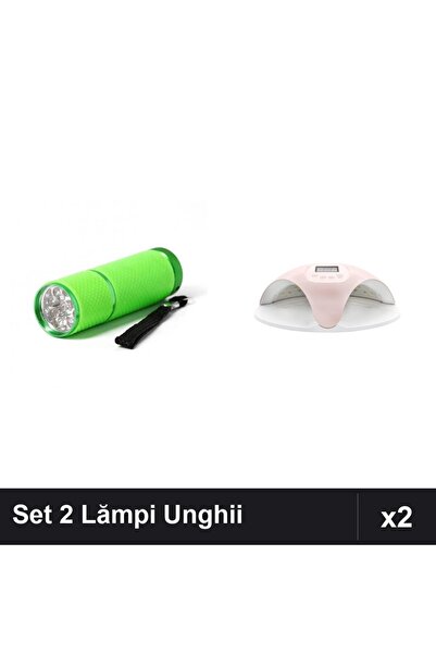 NAİLS Set 2 Lămpi UV/LED: Lanternă Mini 9 Becuri Verde + Profesională SUN669 ...
