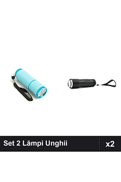 NAİLS Set 2 Lămpi LED/UV Unghii Mini Lanternă 9 Becuri + 12W cu Pernă Silicon