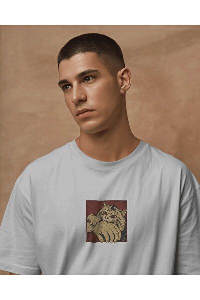 buzagi tasarım ürünleri Cat Bite Unisex White Regular T-Shirt