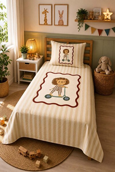Evdek Bebek ve Çocuk Odası Scootie Lion – Scooterlı Aslan Tek Kişilik Pike Ta...