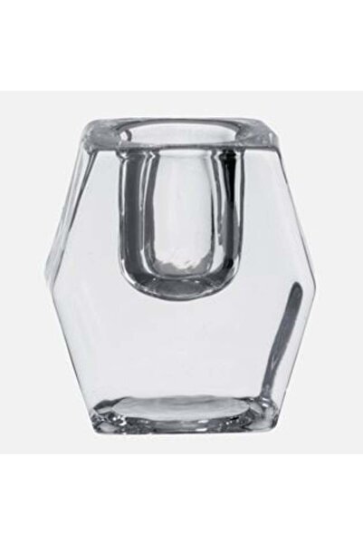 SHOPIENS Sfeșnic din sticlă în formă de romb 5 x 3.5 x 5.5 cm