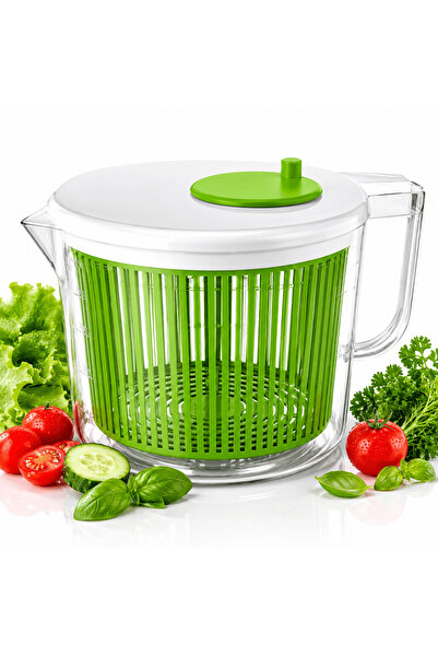 TnsAround Uscător pentru salată, fructe și legume cu centrifugă de 2,5L, coș ...