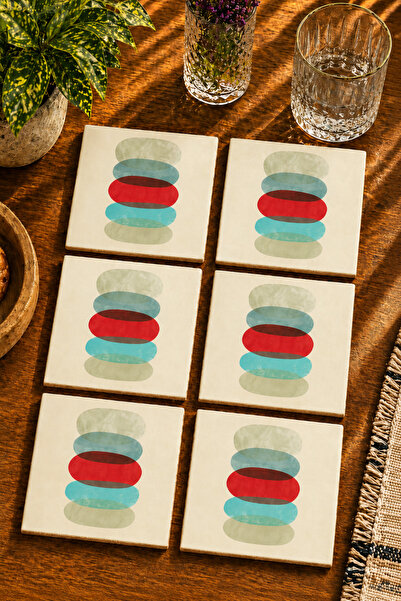 JHAAR Abstract - Bohemian Modern Set of 6 Coasters - Uv Printing Mdf - 10X10 cm