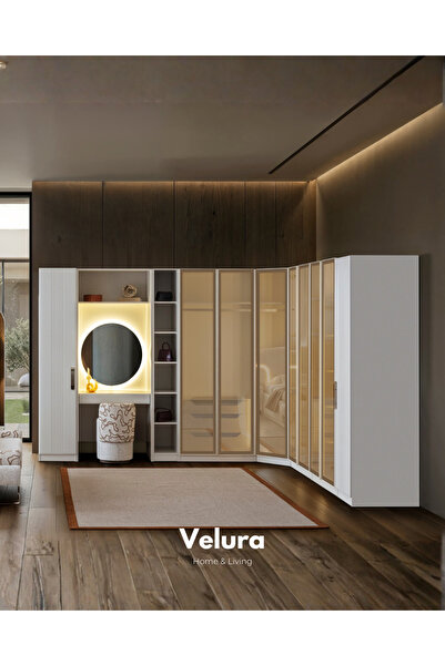 Velura Home & Living Felix 9 Kapaklı Giyinme Dolabı & Köşe Gardırop