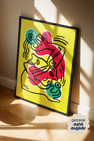 Persona Istanbul Keith Haring "International Volunteer Day" - Pop Art Posteri...