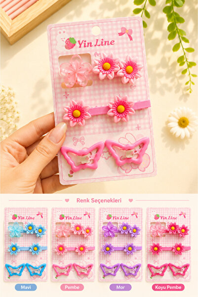 Nisankids Girl's Daisy Flower Butterfly Buckle Set 7 Piece Snap Buckle Rubber...