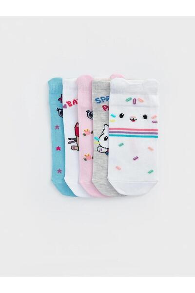 LC Waikiki Gabby's Dollhouse Printed Girls' Booties Socks 5-Pack (S6)