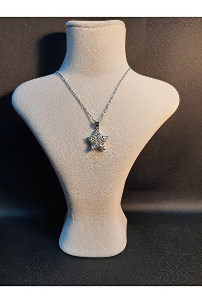 MRYart Silver Color Star Model Ball Chain Steel Necklace
