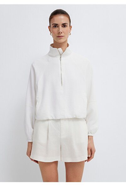 Mavi Linen Blend Loose Fit Relaxed Fit Thin Jacket.