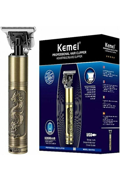 Kemei Επαγγελματική Επαναφορτιζόμενη Κουρευτική Μηχανή Χρυσός Δράκος KM-1974C