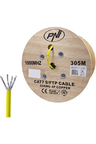 PNI S/FTP CAT7 SF07 cable, 10Gbps, 1000MHz, for internet and surveillance sys...