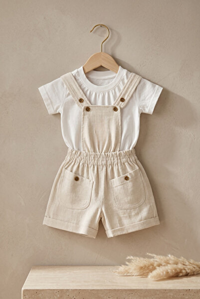 Minory Kids - Tişörtlü Salopet Takım | Unisex | At Nakış Armalı