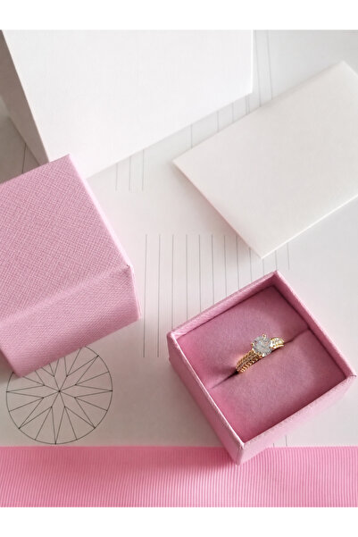 Rexon Elegant Solitaire Design Stainless Steel Ring in Gold Color