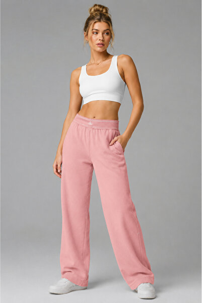 HepsitrentStore Pink Color Comfortable Fit Elastic Waist Pants