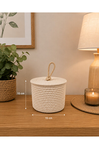ÖRGÜM Organizator decorativ multifuncțional cu capac 15x15 cm