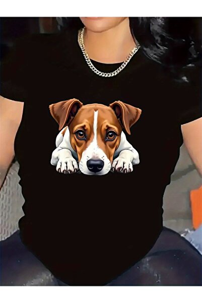 NOURAM [Women's Print Tee] cotton Short Sleeve T-Shirt Women - Adorable Dog P...