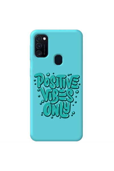 Other Samsung M21 Positive Vibes Only Turquoise Colored Silicone TPU Θήκη