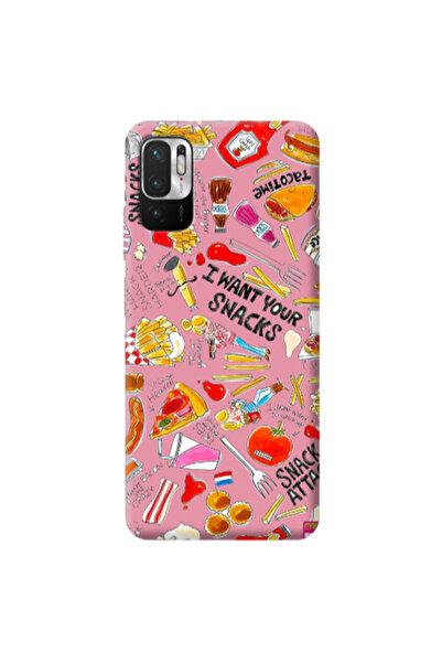 Other Xiaomi Redmi Note 10 Pro 5G Snack attack Pink Colored Silicone TPU Θήκη