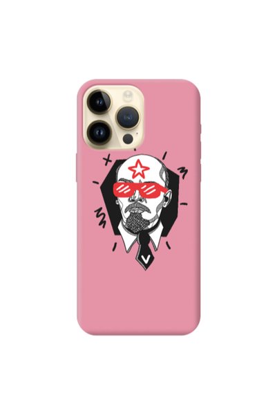 Other Apple iPhone 13 Pro Max Stars and glasses Pink Colored Silicone TPU Θήκη