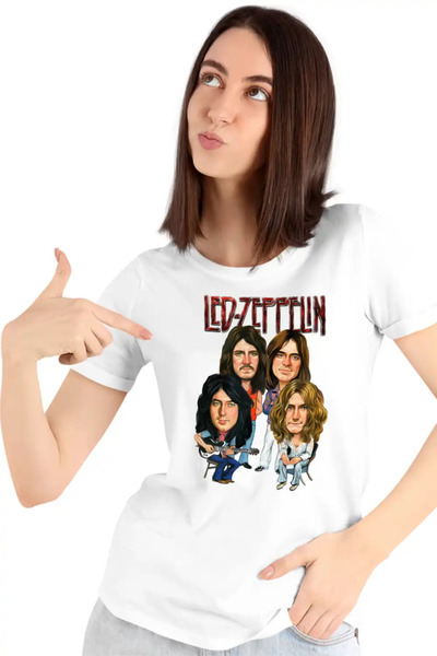 OEM Γυναικείο μπλουζάκι Led Zeppelin με σχέδιο καρτούν