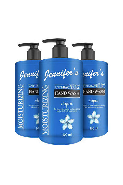 Jennifer's Aqua Anti-Bacterial Hand Wash 500ML (Pack of 3) - Extra Moisturizi...