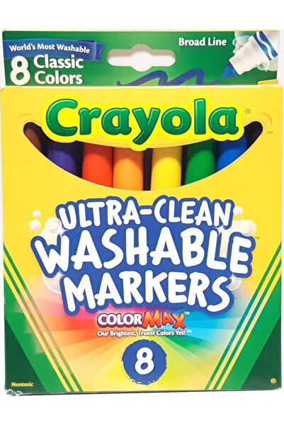 Crayola 8 قطع. أقلام تلوين كلاسيكية فائقة النظافة وقابلة للغسل، ذات خط عريض، ...