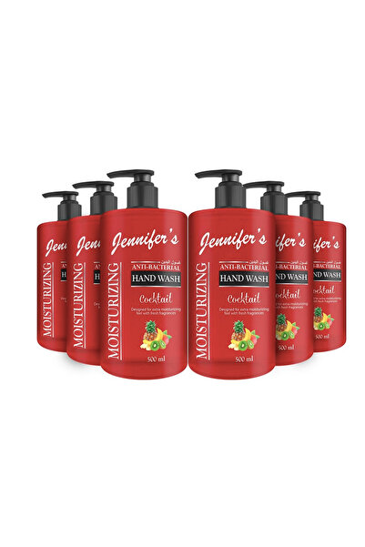 Jennifer's Cocktail Anti-Bacterial Hand Wash 500ML (Pack of 6) - Extra Moistu...