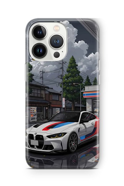 FLAMENKO حافظة هاتف شفافة بنمط BMW متوافقة مع iPhone 16 Pro Max