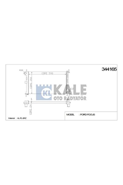 KALE RADYATÖR FORD FOCUS 1.6 16V / 2.0 16V A AC+/- 1998-2004 AL/PL/BRZ (OTOM....
