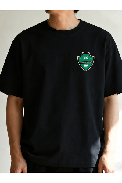 SAUDI Men and Women's 100% Cotton T-Shirt - Oversized Crew Neck Short Sleeve ...