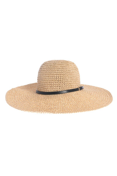 meli melo Palarie de vara cu bor larg si curea decorativa