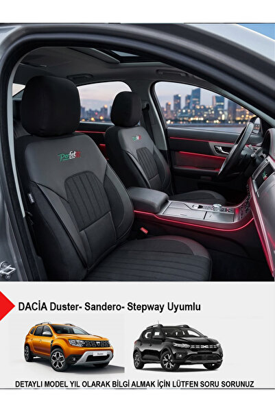 GM-DESIGN Perfetto Series Luxury Linen Car Seat Cover - (Daci̇a Sandero-Stepw...