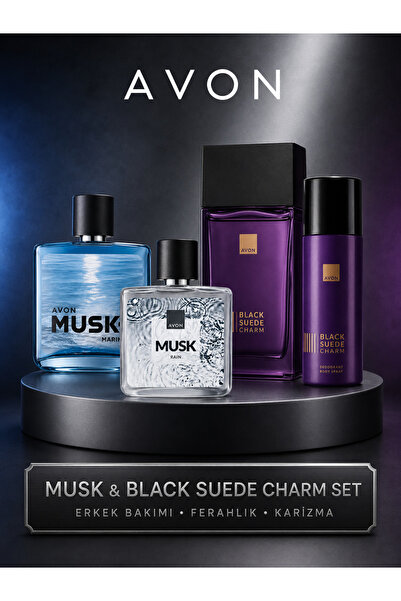 AVON Musk & Black Suede Kombo Set