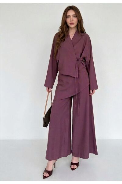 My Blog Dusty Rose Kimono Pants Set - 8009
