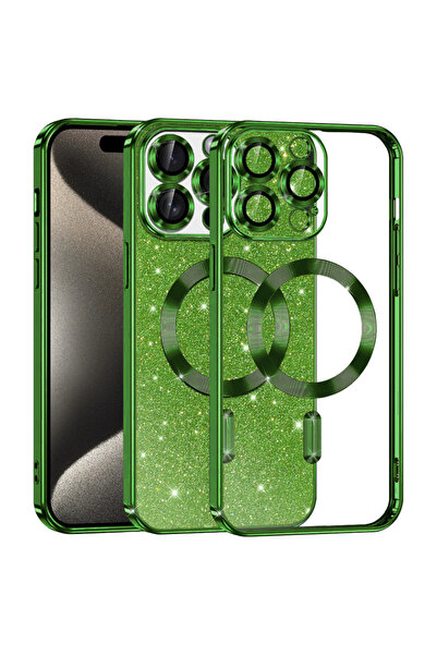 Techsuit Husa pentru iPhone 15 Pro Max, Luxury Glitter MagSafe, protectie ant...
