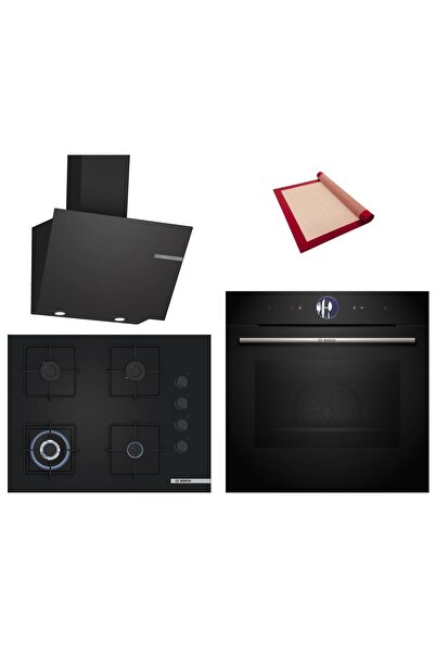 Bosch Black Deluxe 3 lü Ankastre Set 617 ( HRG7361B1 - POH7C6P31O - DWK66PJ60...