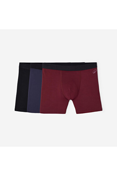 Decathlon Erkek Boxer Seti - 3'lü Paket - Siyah/Mavi/Bordo