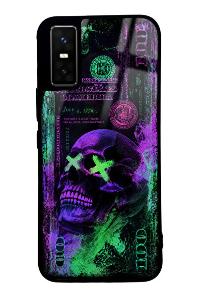 Spoyi İnfinix GT 30 Pro Purple Neon Skull Chaos Tasarımlı Glossy Telefon Kılıfı