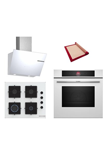 Bosch White Deluxe 3 lü Ankastre Set 621 ( HBG7341W1 - POP6C2P31O - DWK66PJ20...