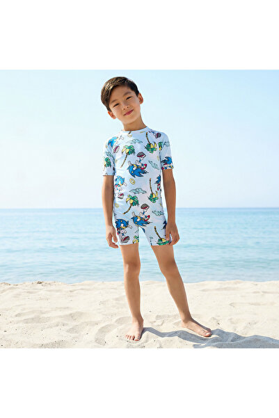 CPLG Boys Sonic the Hedgehog Print Swimsuit