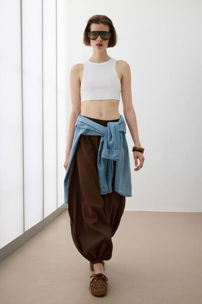 BABOKAH Halter Yaka Crop Fitilli Atlet