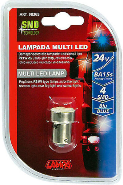 Lampa Λάμπες Αυτοκινήτου Υπερ-LED Ισχύος 12 Μπλε P21W-BA15S-1156 LED Κόκκινο ...