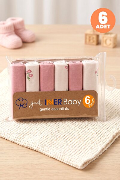 Just inner Baby Girl 6-Piece Cotton Mouth Wipes Set with Floral Box, Breathab...