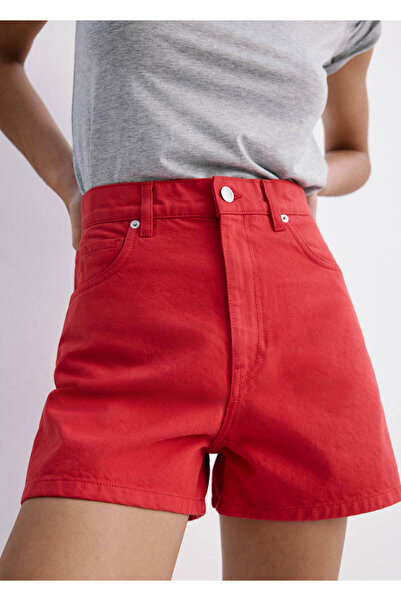 MANGO Woman Yüksek belli denim şort