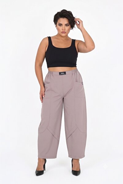ZANESSİ FASHION Plus Size Elastic Waist Silk Satin Pocket Mom Women's Summer ...