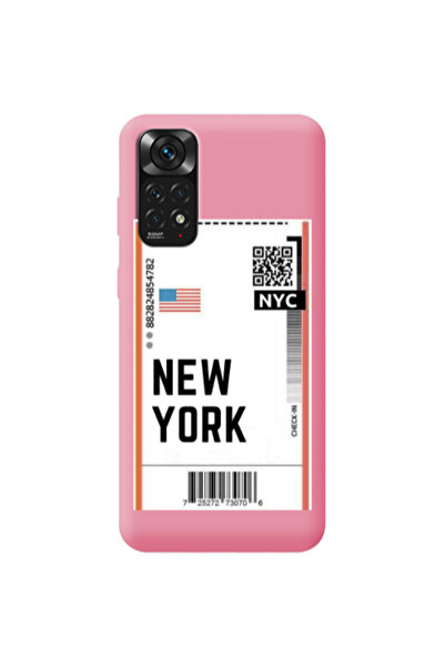 Other Xiaomi Redmi Note 11 4G New York NYC Pink Colored Silicone TPU Θήκη