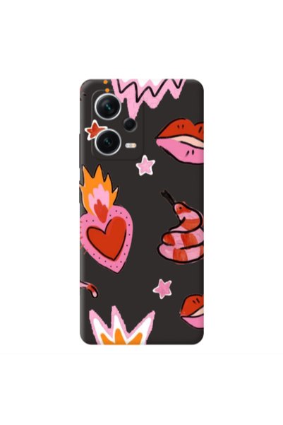 Other Xiaomi Poco X5 Snake heart Black Colored Silicone TPU Θήκη