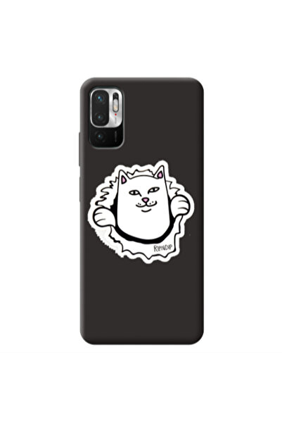 Other Xiaomi Redmi Note 10 Pro 5G White cat Black Colored Silicone TPU Θήκη