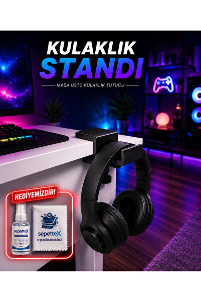 SepetteX Masa Üstü Kulaklık Standı | Ayarlanabilir Vida Sistemli Masa Kenarı ...